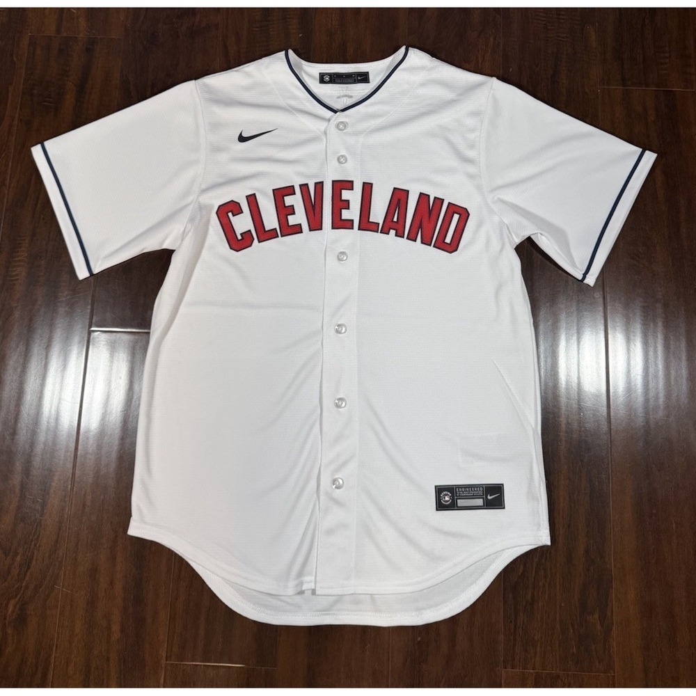 NIKE Cleveland Guardians Replica Stitched MLB Jersey White Men's Sz M *NEW* $115